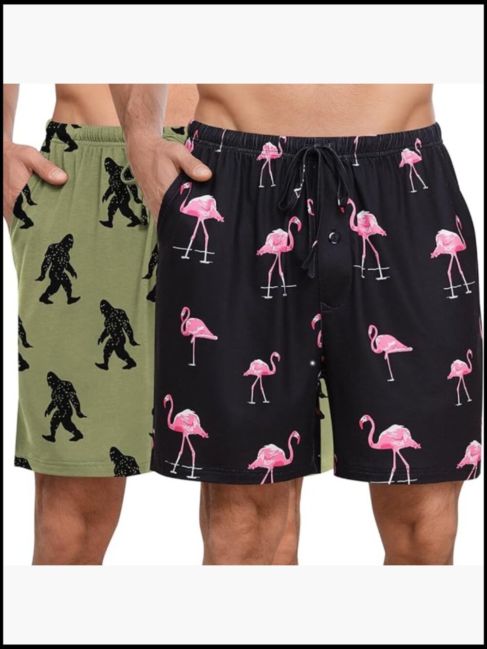 Men's 2 Pack Pajama Shorts Soft Polyester Spandex Lounge Sleepwear